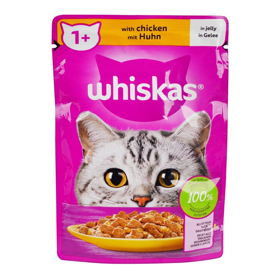 WHISKAS POUCH ADULT CHICKEN JELLY 85G